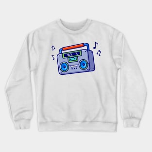 Radio Tape With Notes Cartoon Crewneck Sweatshirt